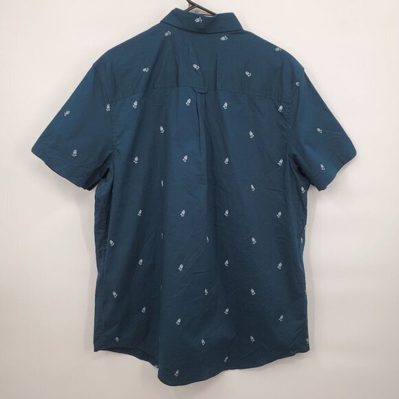 Ben Sherman Palm Tree Shirt Slim Pocket Button Down Short Sleeve Stretch Mens XL - Picture 6 of 10